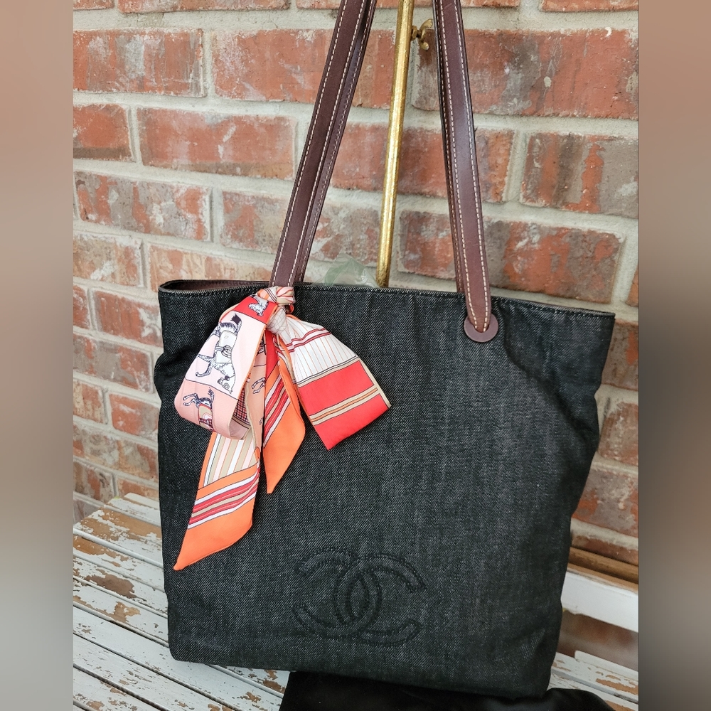 CHANEL Canvas Shoulderbag Denim CC Handbag